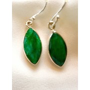 679 boucles d'oreilles emeraude et argent sterling